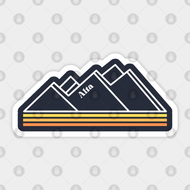 Alta Utah Retro Vintage Mountain Sticker by MalibuSun